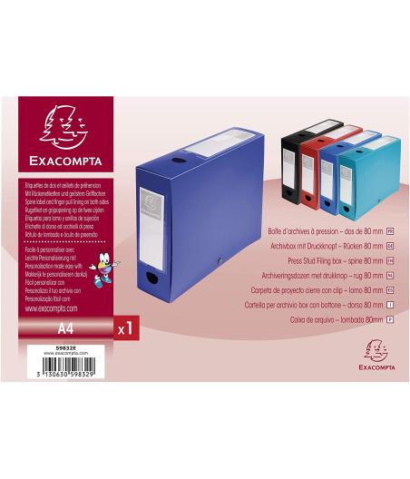 BOITE DE CLASS D80MM PRESSION PP BLEU
