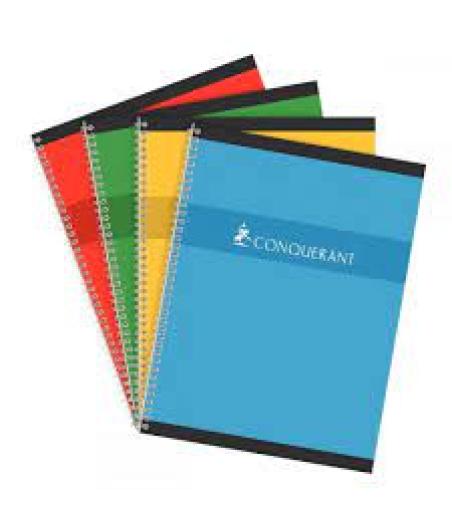 CAHIER CONQUERANT 7 INTEGRALE 240X320 180P 70G SEYES ASSORTI