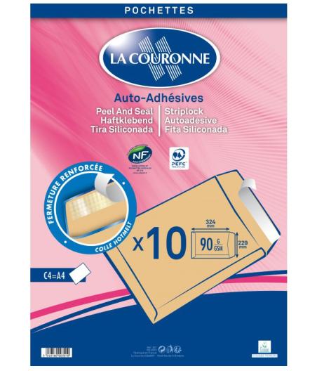 50 POCHETTES FORMAT 260 X 330 KRAFT ARME 130 GRS AVEC SOUFFLET