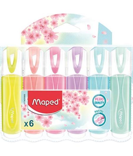 SOULIGNEUR COULEURS PASTELS ASSORTIES X6 POCHETTES