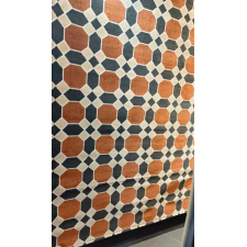 TAPIS TAPIS13 160X230CM MOTIFS GEOMETRIQUES TERRACOTTA-NOIR ET BEIGE