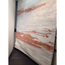 TAPIS TAPIS17 160X230CM MOTIF ABSTRAIT BEIGE CLAIR- ECRU ET TERRACOTTA