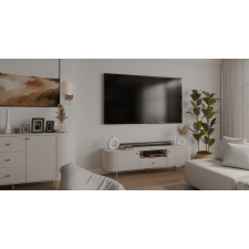 MEUBLE TV OVALIO BEIGE SABLE ET DORE