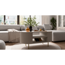 TABLE BASSE OVALIO BEIGE SABLE ET DORE