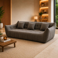 CANAPE MODERNE 3 PLACES COMPRESSE 220X107X80CM GRIS