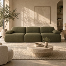CANAPE MODULAIRE MODERNE 3 PLACES COMPRESSE 220X107X80CM VERT
