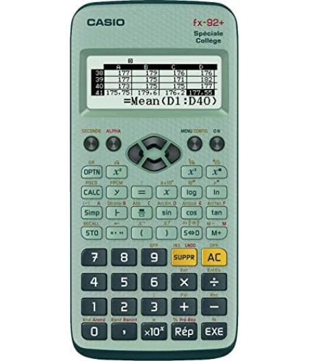 CALCULATRICE SCIENTIFIQUE - FX-92 - CLASSE COLLEGE - 5 LIGNES - DIM. 161 X 80 MM