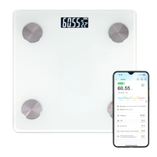 PESE-PERSONNE IMPEDANCEMETRE CONNECTE ONLI ON1002W 180KG VERRE TREMPE BLANC