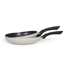 SET DE 2 POELES ASPECT PIERRE LIVOO MEN124GR Ø 24 ET 28CM GRIS