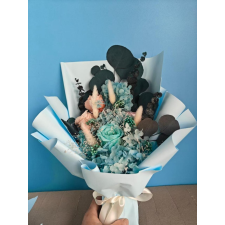BOUQUET DE FLEURS SECHEES BLEU