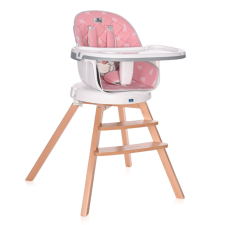 CHAISE HAUTE 3-EN-1 LORELLI NAPOLI ROTATIVE 360° ROSE DÈS 6 MOIS