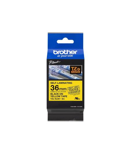 BROTHER TZESL661 TAPE BLACK ON YELLOW
