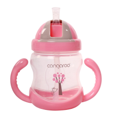 GOBELET D’APPRENTISSAGE AVEC PAILLE CANGAROO 280 ML BOO PINK DÈS 6 MOIS