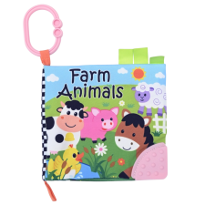 LIVRE D’ÉVEIL FARM ANIMALS LORELLI AVEC ANNEAU DE DENTITION DÈS LA NAISSANCE