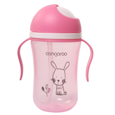GOBELET D’APPRENTISSAGE AVEC PAILLE CANGAROO 300 ML ROSE DÈS 6 MOIS