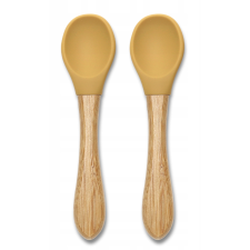 LOT DE 2 CUILLÈRES LORELLI EN BAMBOU ET SILICONE JAUNES DÈS 6 MOIS
