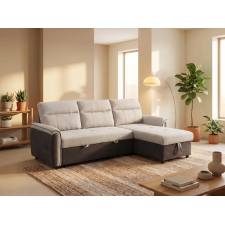 CANAPE D'ANGLE CONVERTIBLE H-8756 BEIGE-BROWN