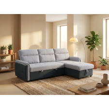 CANAPE D'ANGLE CONVERTIBLE H-8756 GREY BICOLORE