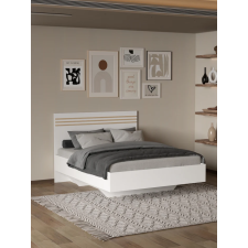 LIT ARRIA AMM-160T22 160X200CM BLANC BRILLANT ET EFFET BOIS
