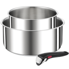 LOT DE 2 CASSEROLES TEFAL INGENIO L9739302 16/20CM POIGNÉE AMOVIBLE TOUS FEUX DONT INDUCTION INOX