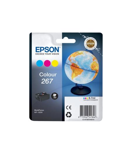 CARTOUCHE D'ENCRE EPSON MONOBLOC 3 COUL GLOBE 267 WF100W
