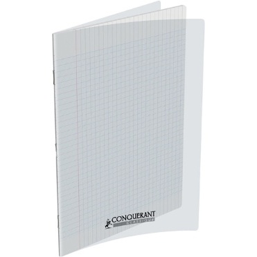 CAHIER GRANDS CARREAUX 140 PAGES 240x320 POLYPRO INCOLORE CONQUERANT 