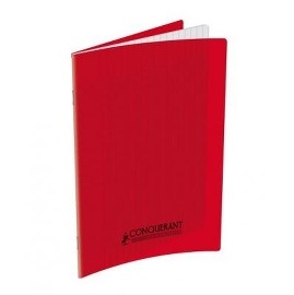 CAHIER GRANDS CARREAUX 48 PAGES 170x220 POLYPRO ROUGE REL. AGRAFE