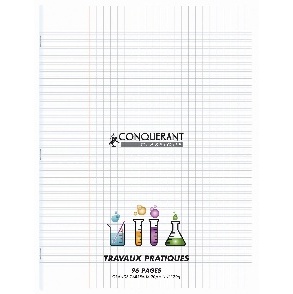 CAHIER TRAVAUX PRATIQUES 96 PAGES 240x320 POLYPRO INCOLORE CONQUERANT