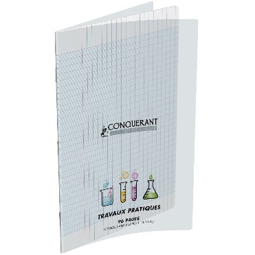 CAHIER TRAVAUX PRATIQUES 96 PAGES 210x297 POLYPRO INCOLORE CONQUERANT