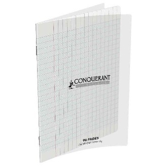 CAHIER GRANDS CARREAUX 96 PAGES 170x220 POLYPRO INCOLORE REL. AGRAFE