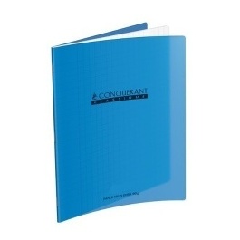 CAHIER GRANDS CARREAUX 48 PAGES 170x220 POLYPRO BLEU REL. AGRAFE