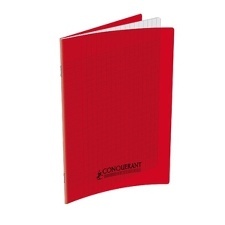 CAHIER GRANDS CARREAUX 140 PAGES 170x220 POLYPRO ROUGE REL. AGRAFE