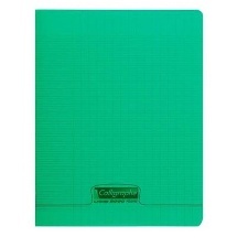CAHIER D'ECRITURE 3MM 32 PAGES 170x220 POLYPRO VERT REL. AGRAFE