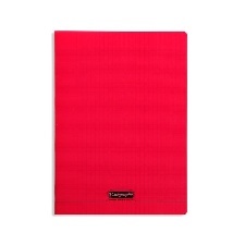 CAHIER GRANDS CARREAUX 140 PAGES 210x297 POLYPRO ROUGE REL. AGRAFE