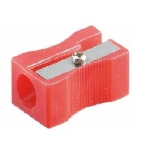 TAILLE-CRAYON PLASTIQUE 1 USAGE SANS RESERVE BLEU OU ROUGE