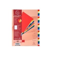INTERCALAIRES NUMÉRIQUES A4 - 31 POSITIONS POLYPROPYLÈNE. DIMENSIONS 225X297 MM COULEURS ASSORTIES.