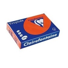 PAPIER COULEUR  ORANGE VIF CLAIREFONTAINE 210*297 MM 160G-M2 FSC 250 FEUILLES