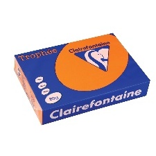 PAPIER COULEUR  ORANGE VIF CLAIREFONTAINE 210*297 MM 80G-M2 FSC 500 FEUILLES