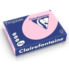PAPIER COULEUR ROSE CLAIREFONTAINE 210*297 MM 80G-M2 FSC 500 FEUILLES
