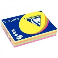 PAPIER A4 ASSORTIE FLUO 80G M2 FSC 500 FEUILLES