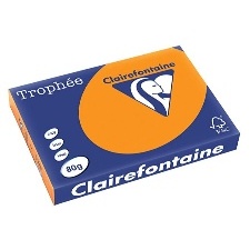 PAPIER A3 ORANGE VIF 80G-M2 FSC 500 FEUILLES
