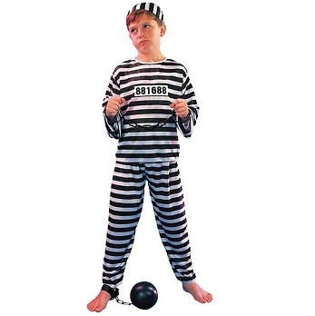 COSTUME ENFANT PRISONNIER NOIR ET BLANC 7-9 ANS