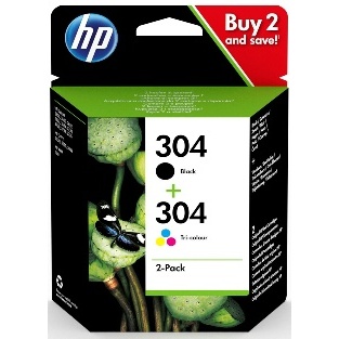 CARTOUCHE ENCRE HP 304N - 304C 3JB05AE PACK DE 2