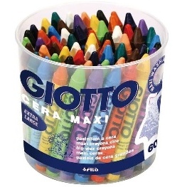 CRAYONS DE CIRE GIOTTO CERA MAXI  POT DE 60 CRAYONS CIRE  