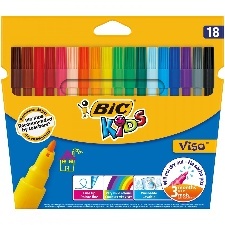 FEUTRES LAVABLES VISA - ETUI DE 18 - POINTE FINE DE 2 0 MM - BIC KIDS
