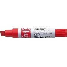 MARQUEUR PERMANENT PENTEL POINTE BISEAUTEE LARGE ROUGE