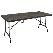 TABLE PLIANTE IMITATION LATTES BOIS 180X75X72CM