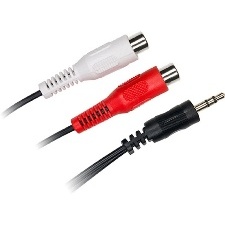 CABLE AUDIO JACK MALE - 2 RCA FEMELLE 20CM