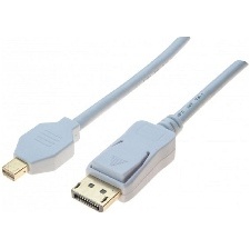 CABLE DISPLAYPORT MALE VERS CABLE MINI DISPLAYPORT MALE 1M BLANC