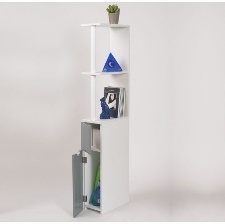 MEUBLE WC EN BOIS AVEC 2 PORTES GRISES